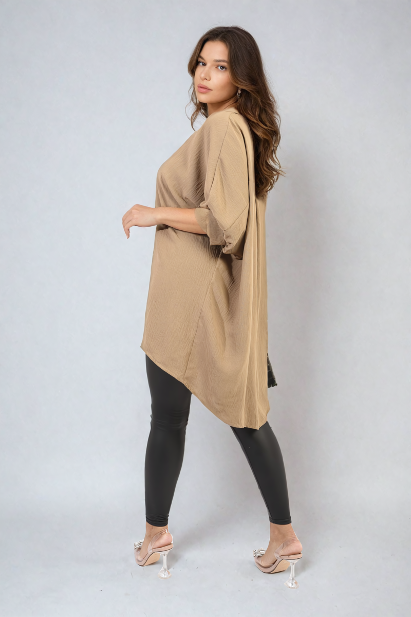 Balloon Sleeve Oversized Top - Black River UK