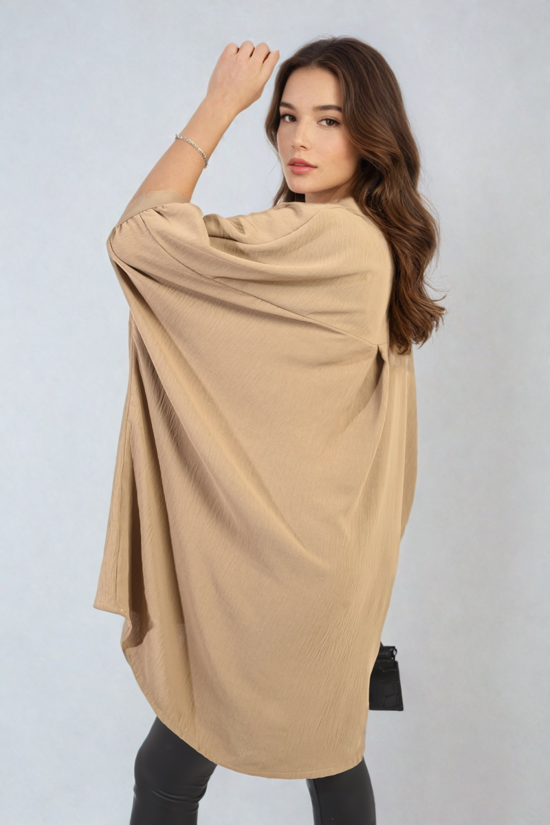 Balloon Sleeve Oversized Top - Black River UK
