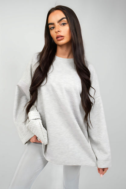 Oversized Long Sleeve Sweatshirt Top - Black River UK