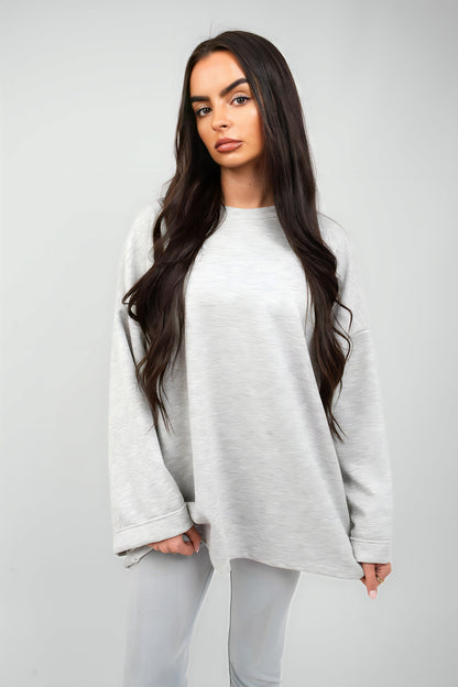 Oversized Long Sleeve Sweatshirt Top - Black River UK