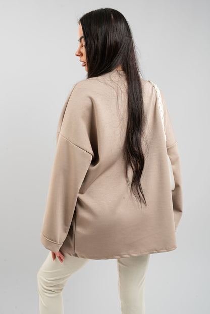 Oversized Long Sleeve Sweatshirt Top - Black River UK
