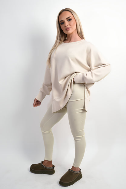 Long Sleeve Side Split Sweatshirt & Leggings Co-ord Set