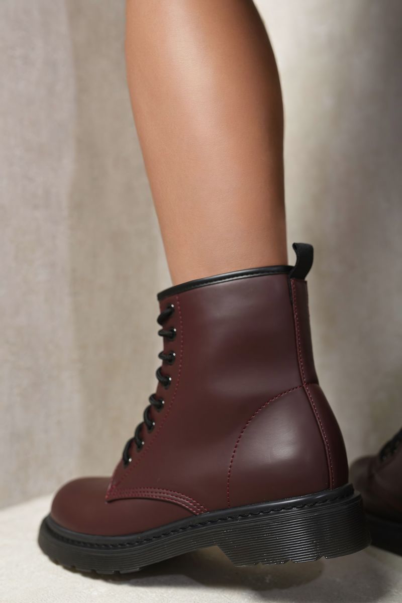 Lace-Up Platform Ankle Boots - Black River UK