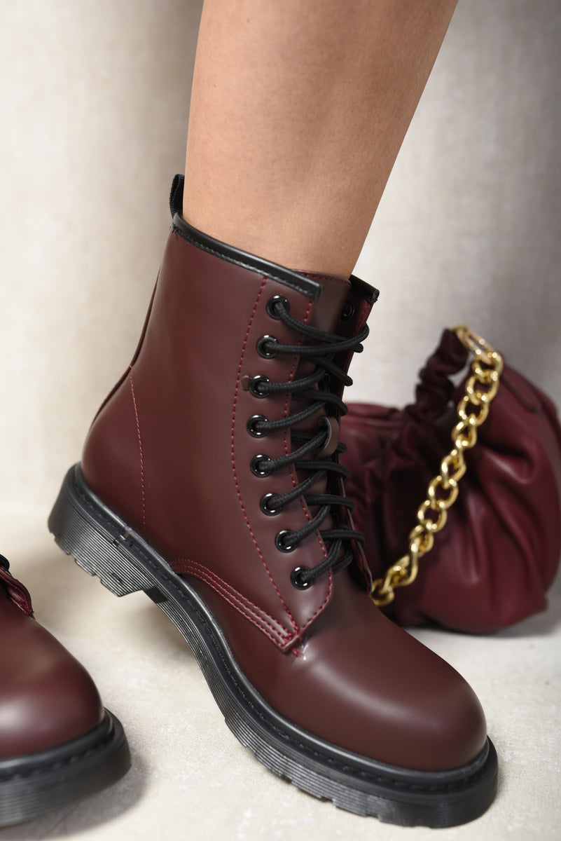 Lace-Up Platform Ankle Boots - Black River UK
