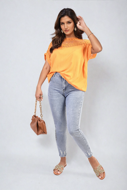 Distressed High Waisted Jeans - Black River UK