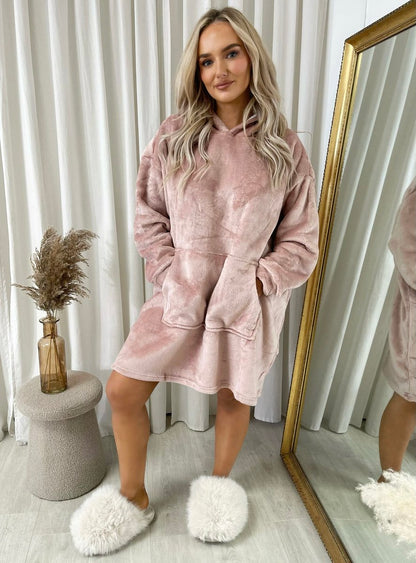 Oversized Fluffy Winter Blanket Hoodie - Black River UK