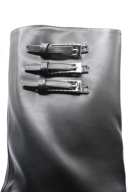Pointed Toe Fold-Over Knee High Boots - Black River UK