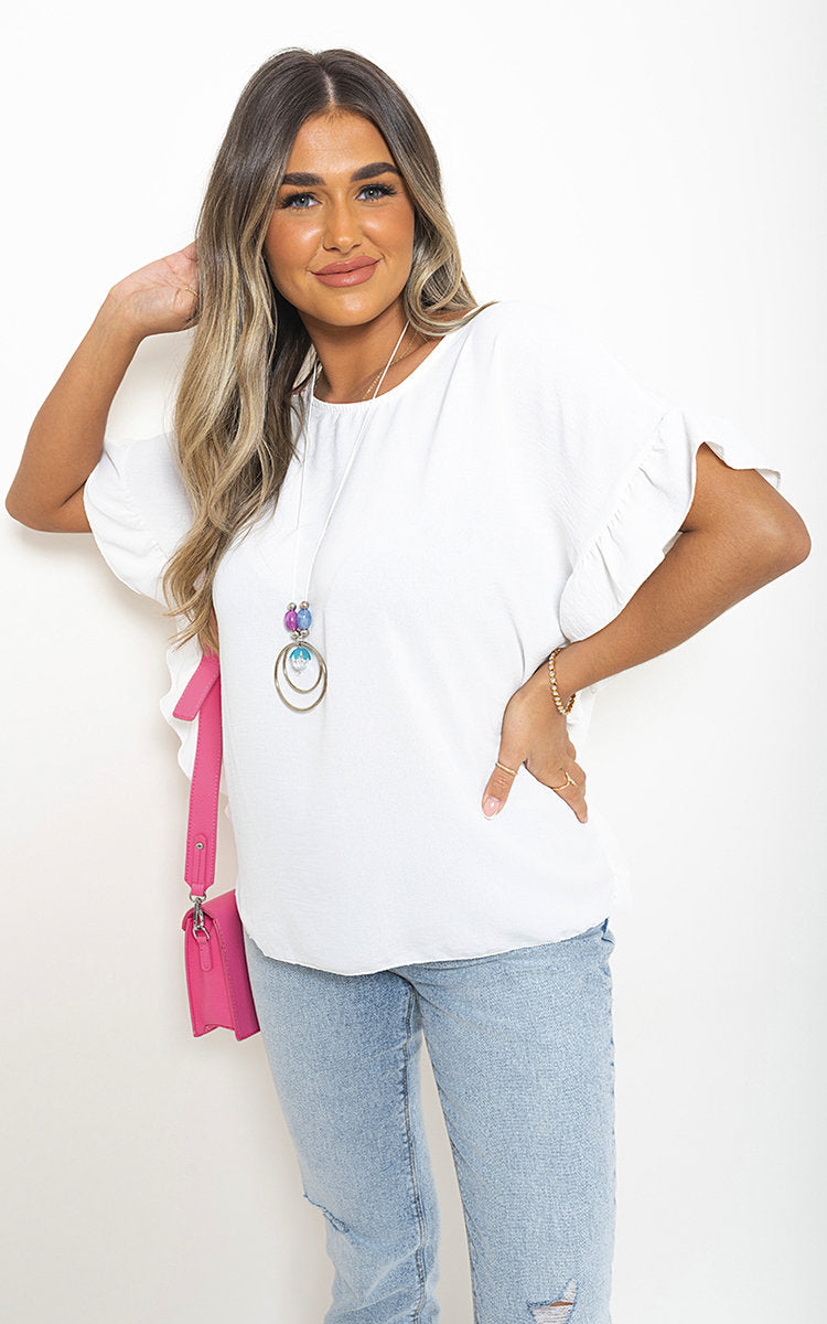 Frill Sleeve Top - Black River UK