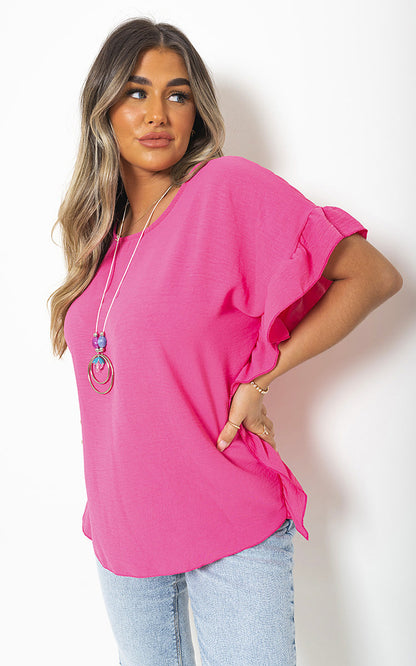Frill Sleeve Top - Black River UK