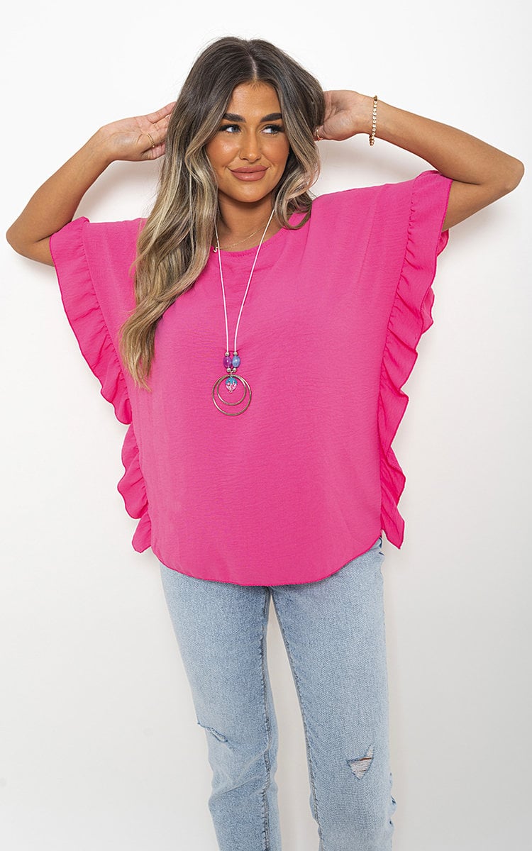 Frill Sleeve Top - Black River UK