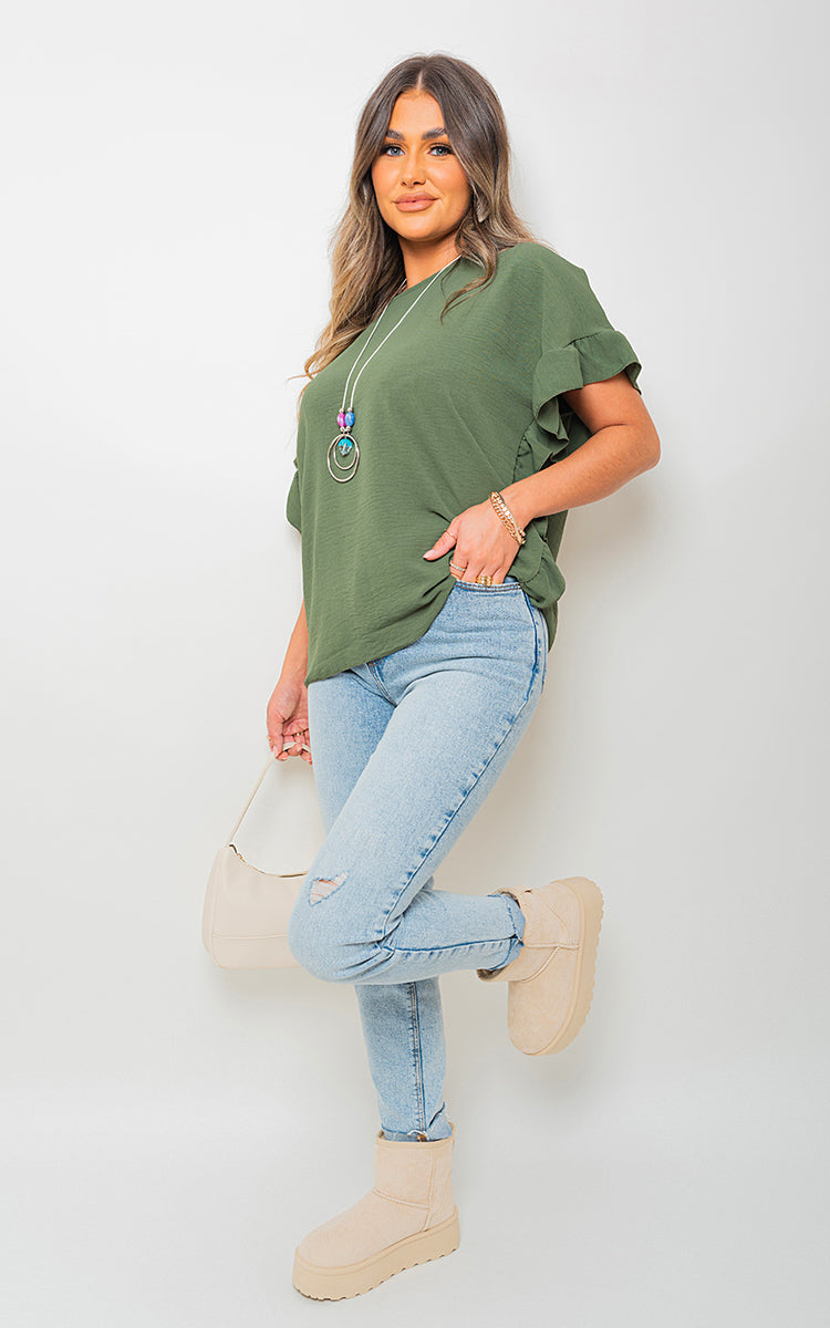 Frill Sleeve Top - Black River UK