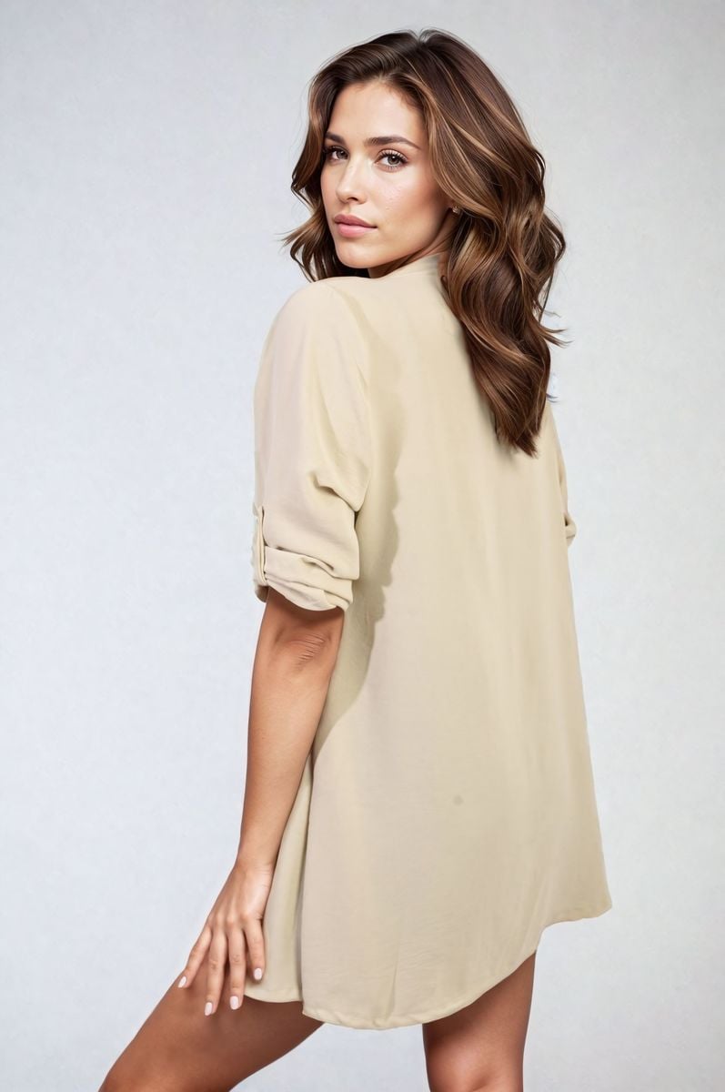 Open Front Roll Up Sleeve Cardigan - Black River UK