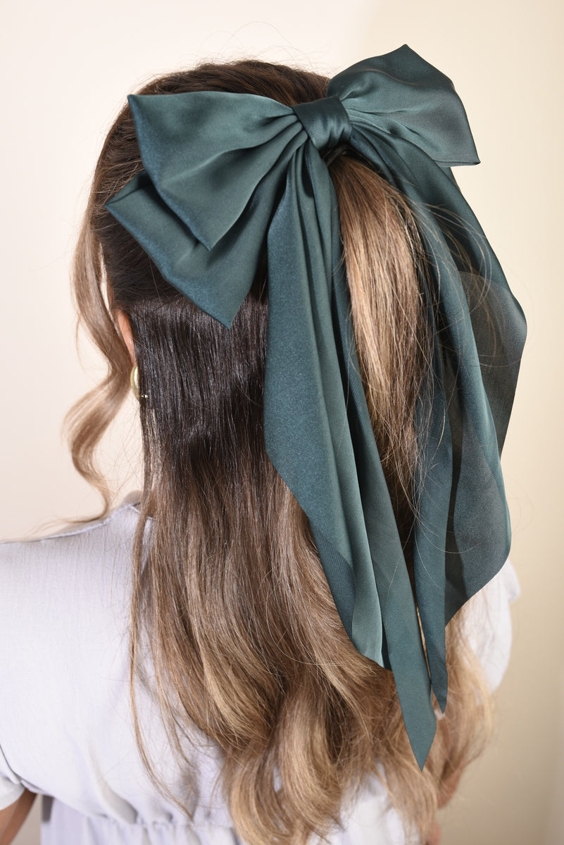 Elegant Big Bow Hair Clips - Black River UK