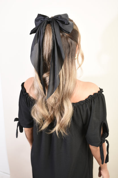 Elegant Big Bow Hair Clips - Black River UK