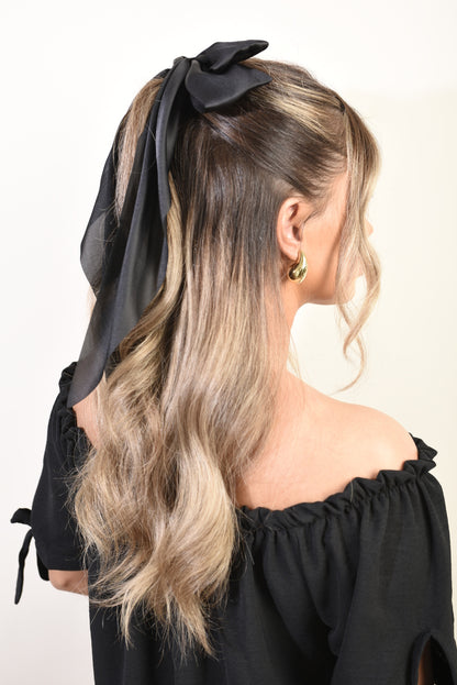 Elegant Big Bow Hair Clips - Black River UK